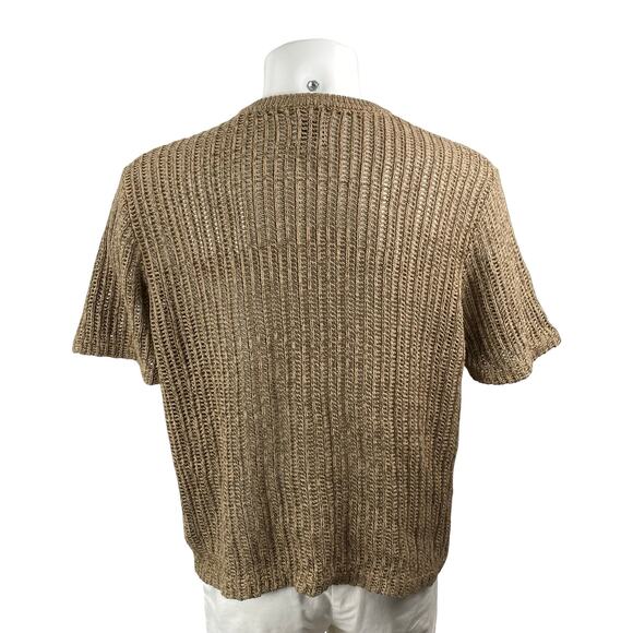 Urban Outfitters BDG Men's Brown Knit Short Sleeve Pocket Crop Tee T-Shirt Top M - Picture 4 of 6